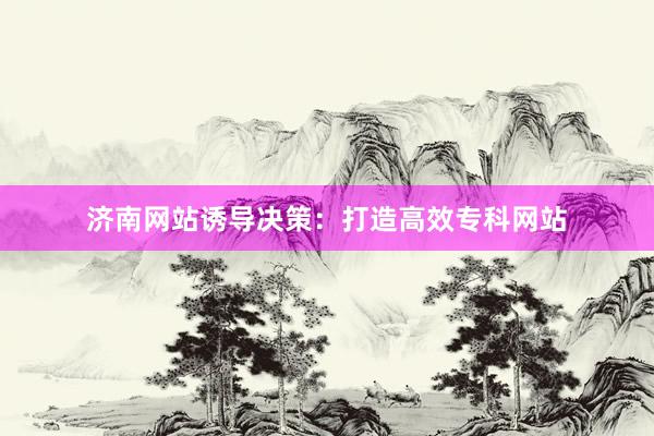 济南网站诱导决策：打造高效专科网站