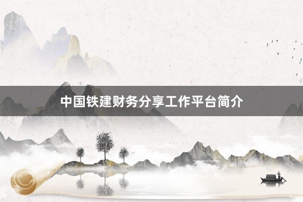 中国铁建财务分享工作平台简介
